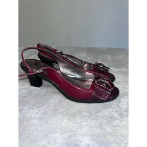 Women's Joan & David Burgundy Slingback Heels Size 8